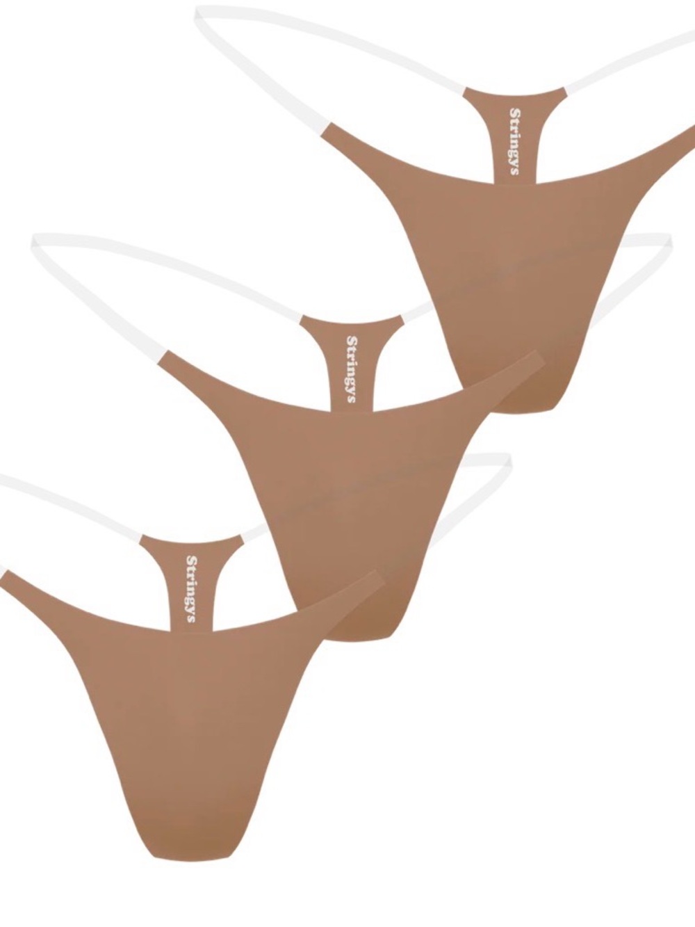 Stringys 3 Pack Nude Invisible Underwear Caramel Clay
